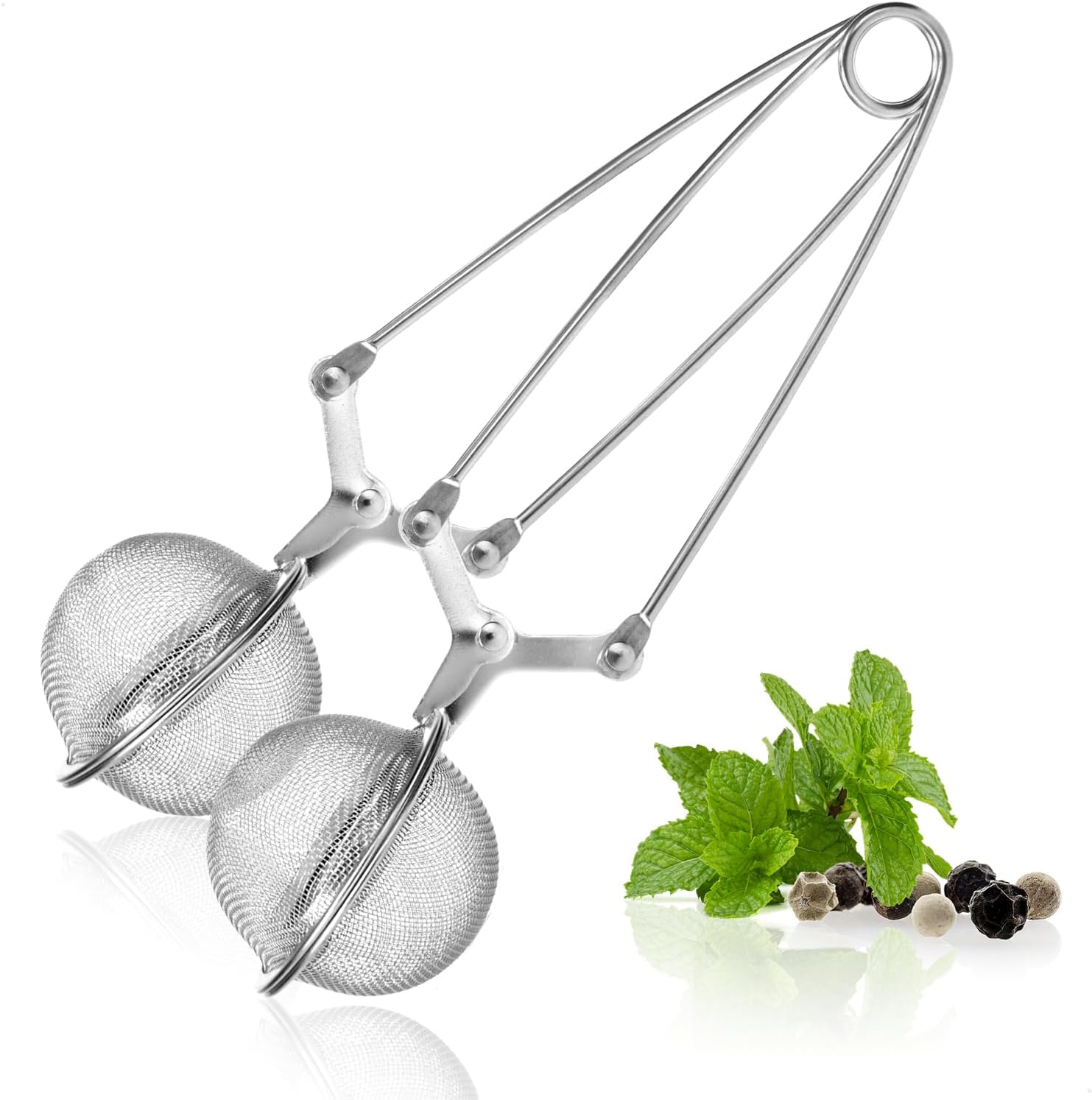 COM-FOUR® Tea Tongs in Various Sizes Stainless Steel Tea Infuser for Tea Lovers