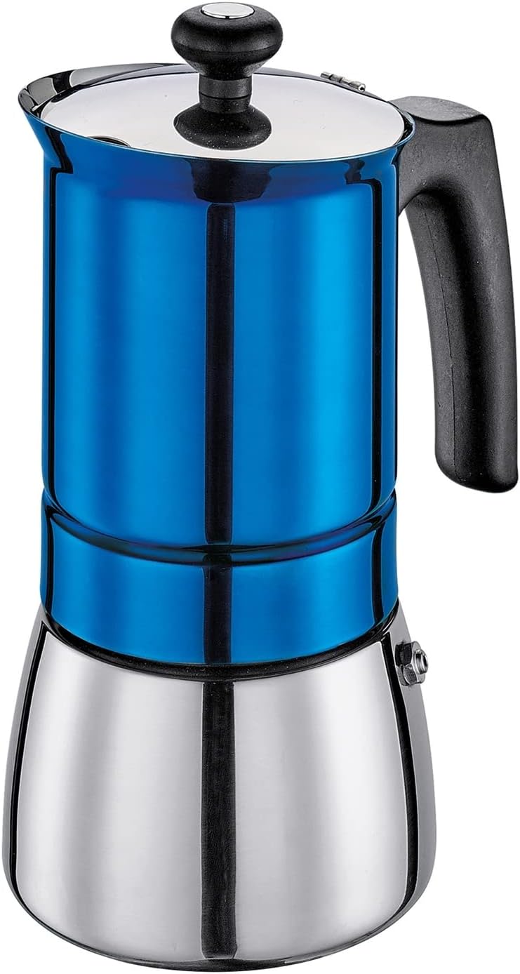 Tosca Espresso Maker 6 Cups Coffee Maker Mocha Pot Induction Blue cilio
