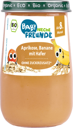 FRECHE FREUNDE Fruit and grain apricot, banana with oats from the 8th month, 190 g