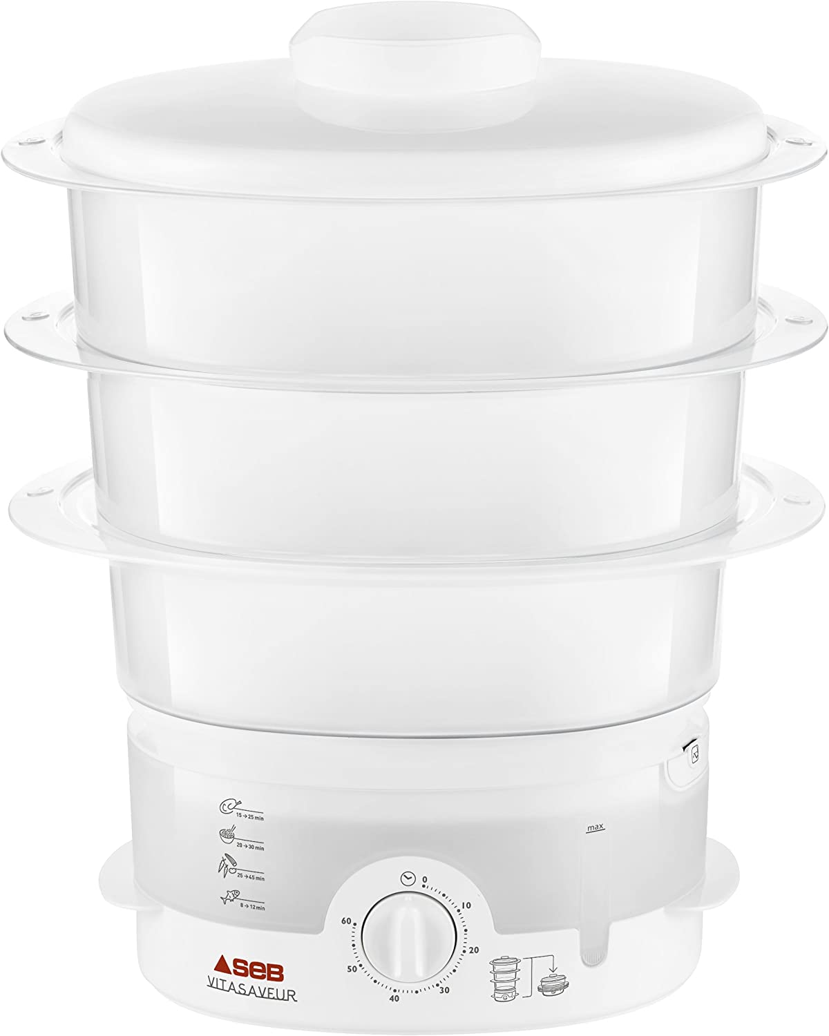 Seb – Cuiseur Vapeur Vitasaveur Ultra Compact 3 Bols VC1511