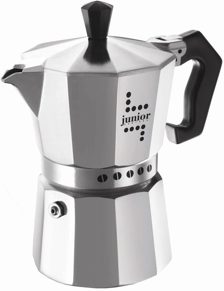 Bialetti Junior Coffee Maker, 6 Cups, Aluminum