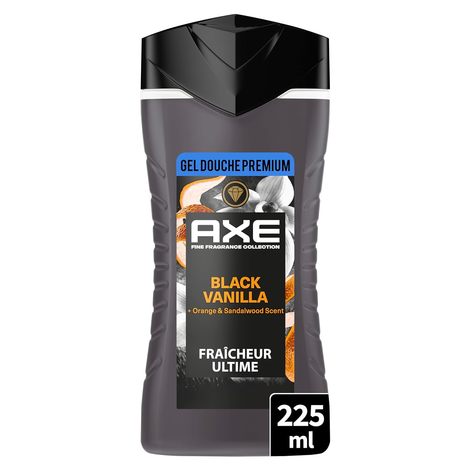 AXE AX - Shower Gel - Prestige Collection - Black Vanilla - 12 Hours Freshness - Fresh and Delicious Fragrance of Vanilla, Orange and Sandalwood - Moisturizing Active Ingredients 100% Vegetable