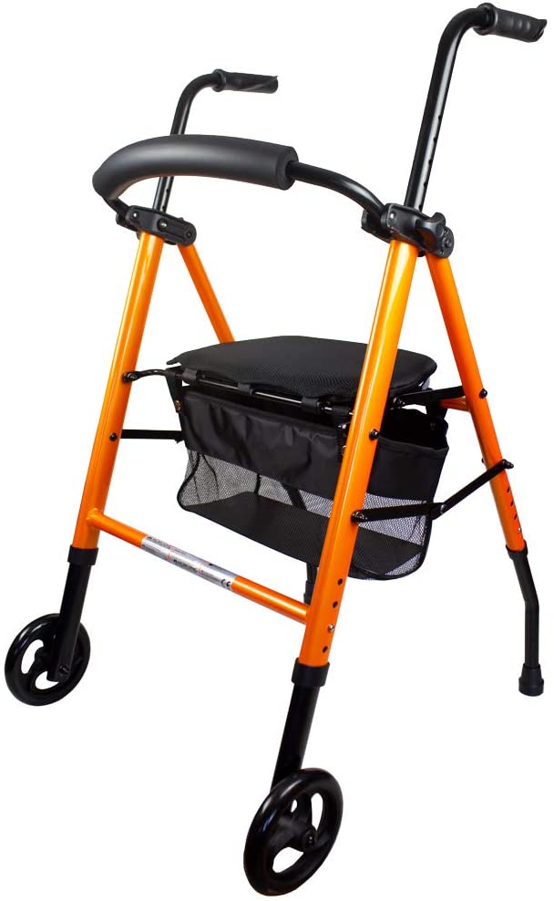mobiclinic Rollator 2 Wheels Foldable And Height Adjustable Seat And Basket Resistant 
