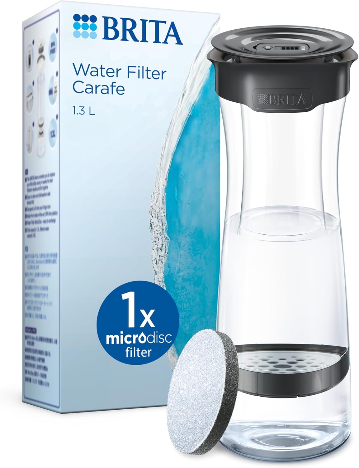BRITA 1030345 Filter Bottle, Charcoal Grey, 1, 3L