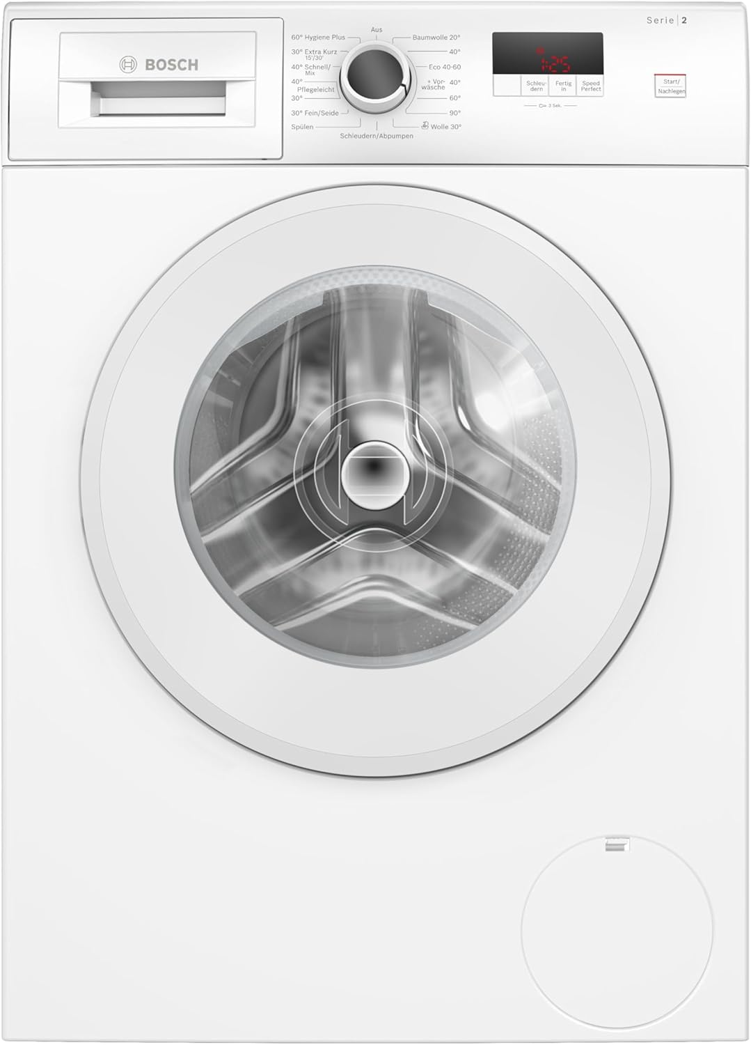 Bosch WGE02420 Series 2 Front Loading Washing Machine, 7 kg, 1400 rpm, SpeedPerfect, Maximum Energy and Water Savings, Refill Function, Extra Hygienic, AquaStop