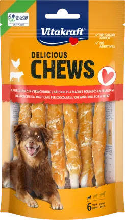 Vitakraft Dog snack chewing rolls delicous CHEWS with chicken (6 pieces) size S, 70 g