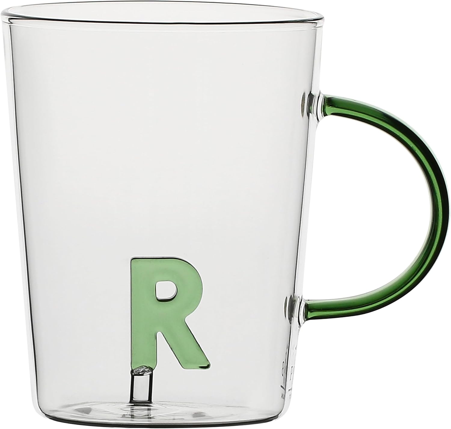 LA PORCELLANA BIANCA - Mug Letter \'R\' Made of Borosilicate Glass, Capacity 400 cc, Allalettera Collection