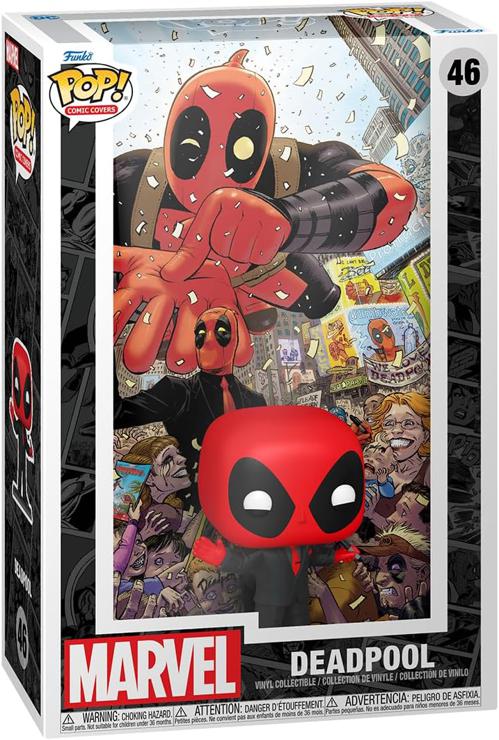 Funko Pop! Comic Couverture: Marvel - Skrull - Deadpool - (2025) # 1 Deadpool en Costume Noir - Comics Marvel - Figure En Vinyle à Collectionner - Toys for children and adults