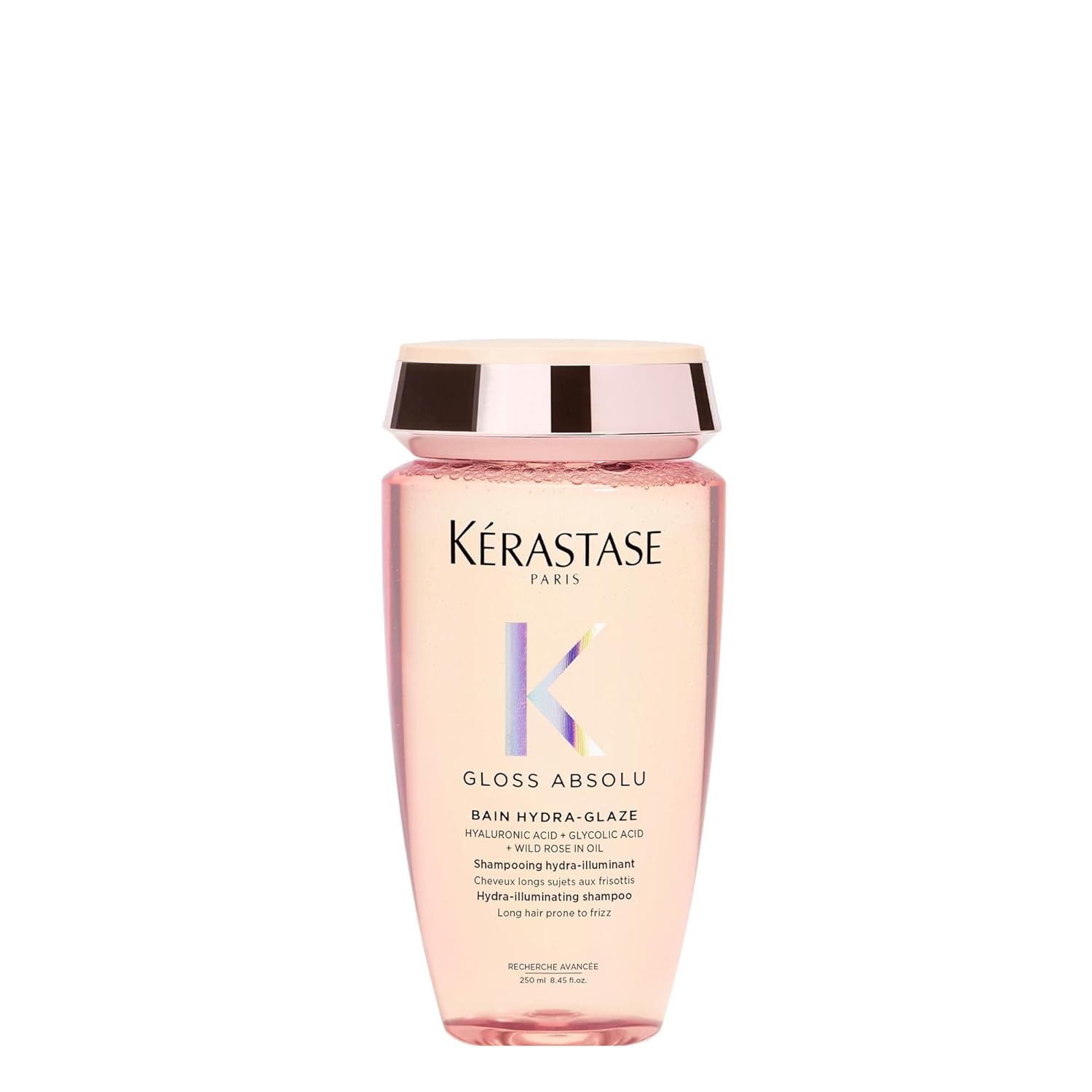 Restaxil Kérastase Gloss Absolu Bain Hydra-Glaze, Shampoo for Long, Frizz Prone Hair, with Hyaluronic Acid, Glycolic Acid and Wild Rose Oil, for Intense Shine and Volume, 250 ml
