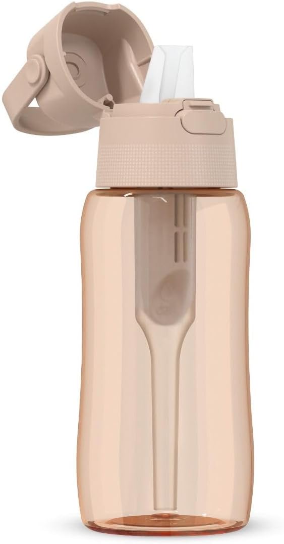 DAFI Store DAFI Solid Cappuccino Water Bottle 0.5L - Handy Reusable Bottle with Activated Carbon Filter to Improve Water pH Levels, BPA Free, Made of Durable Tritan™