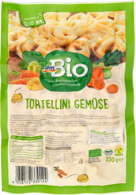 dmBio Pasta, tortellini stuffed with vegetables, 250 g