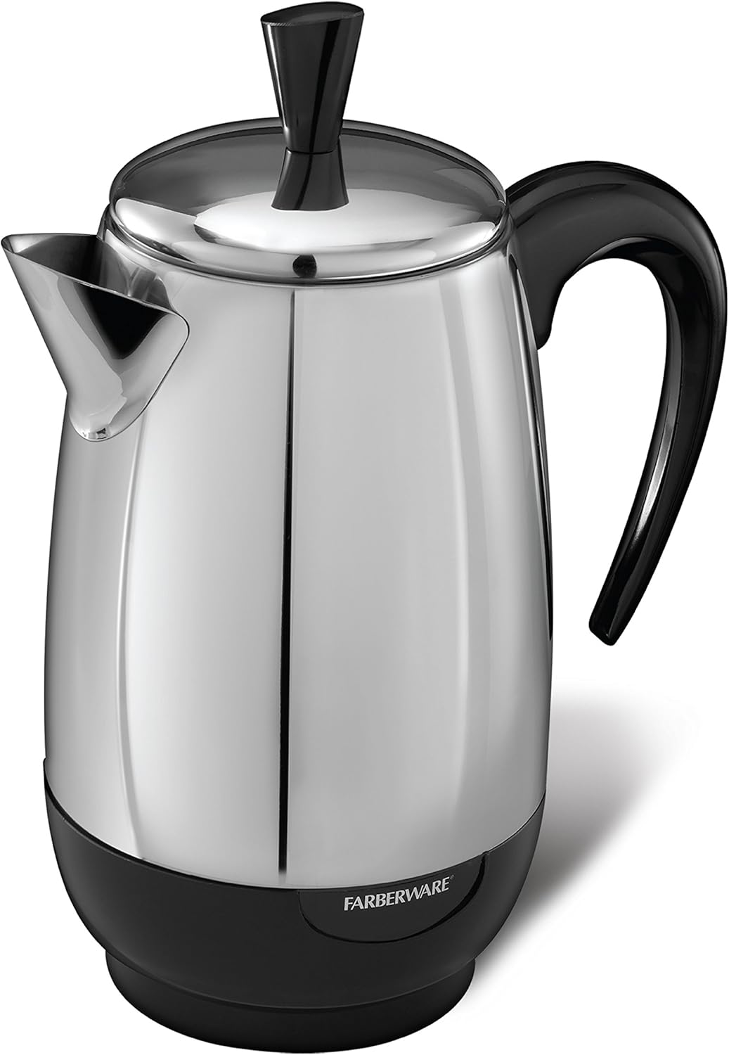Farberware 8-Cup, Black Percolator, Stainless Steel, 8-Cup Percolator, Stainless Steel, FCP280, Black