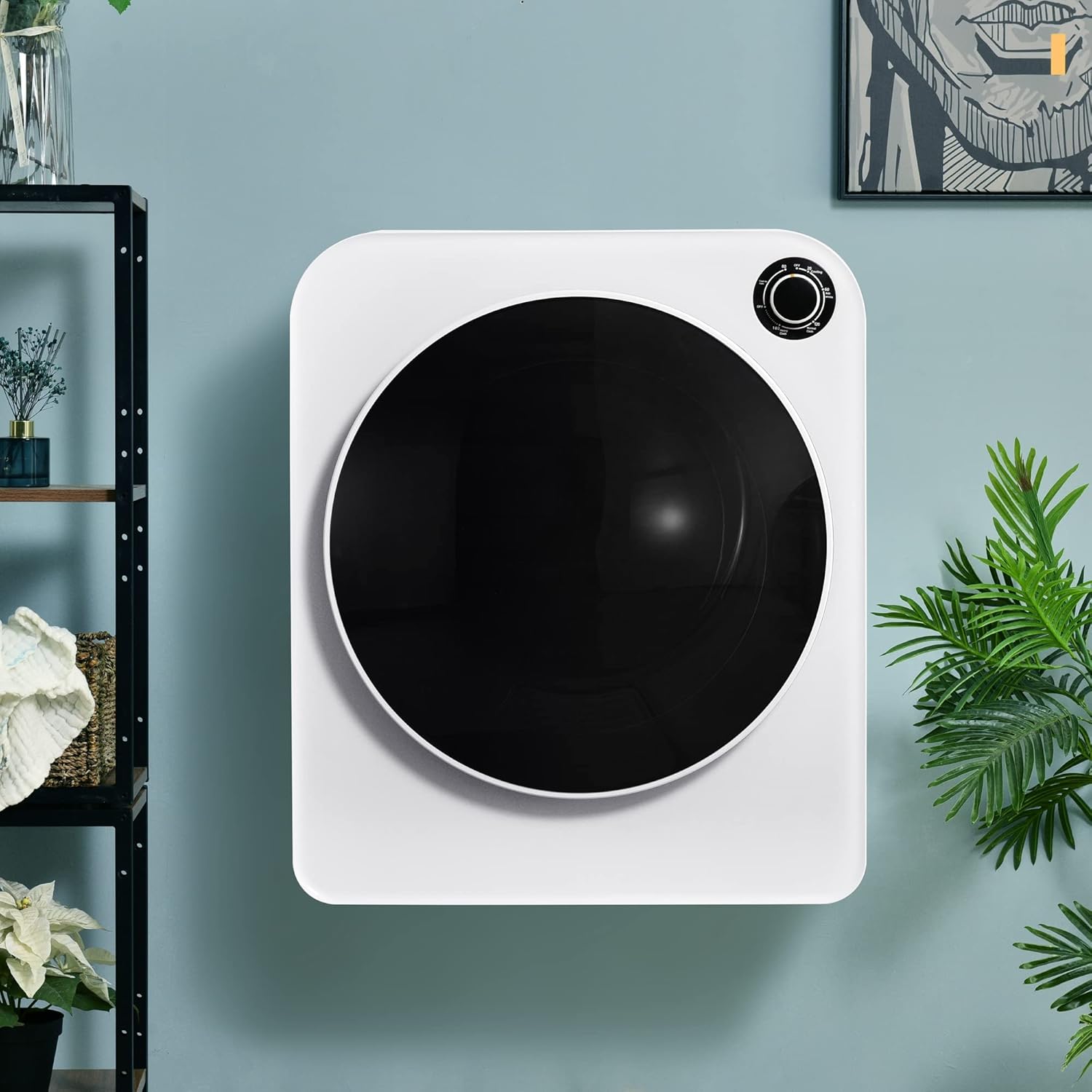 Merax Small Tumble Dryer with 5 Programs, Wall-Mountable Exhaust Dryer with Overheating Protection and Triple Filter, 3 kg, 830 W