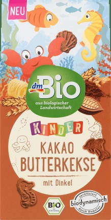 dmBio Children's snack cocoa butter biscuit spelled, from 3 years, 125 g