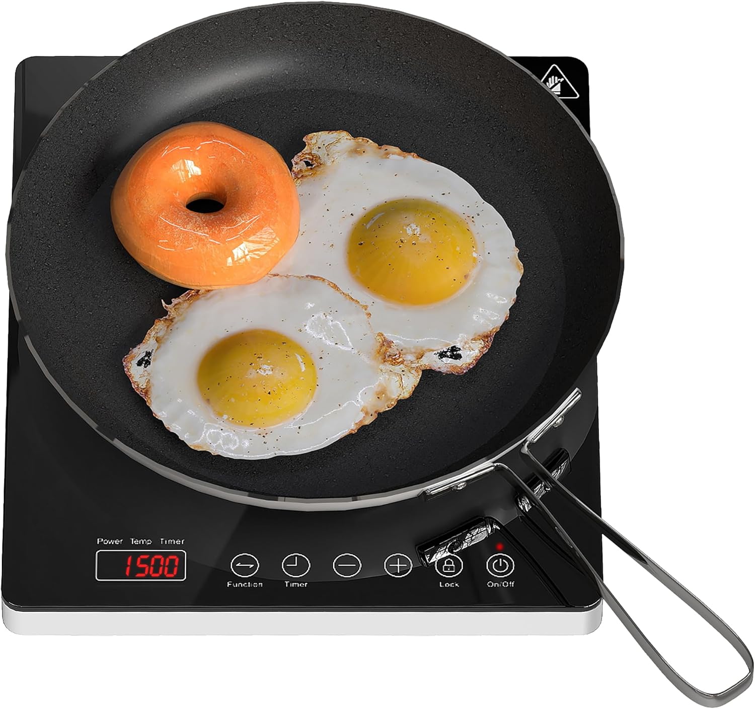 HOMCOM Induction Hob 1 Plate Portable Induction Hob with 10 Power Levels and Temperature Levels, 2000 W, Timer, Child Lock, Black