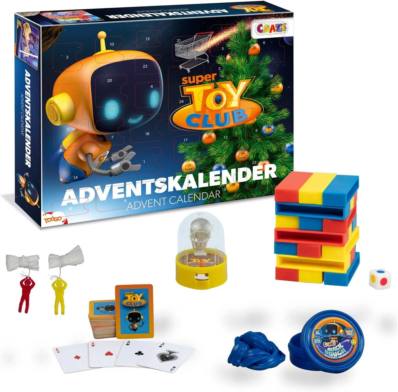Craze Advent Calendar, Super Toy Club Christmas Calendar, Knowledge Game, Skill Game, Creative Game for Children and Adults, 20289