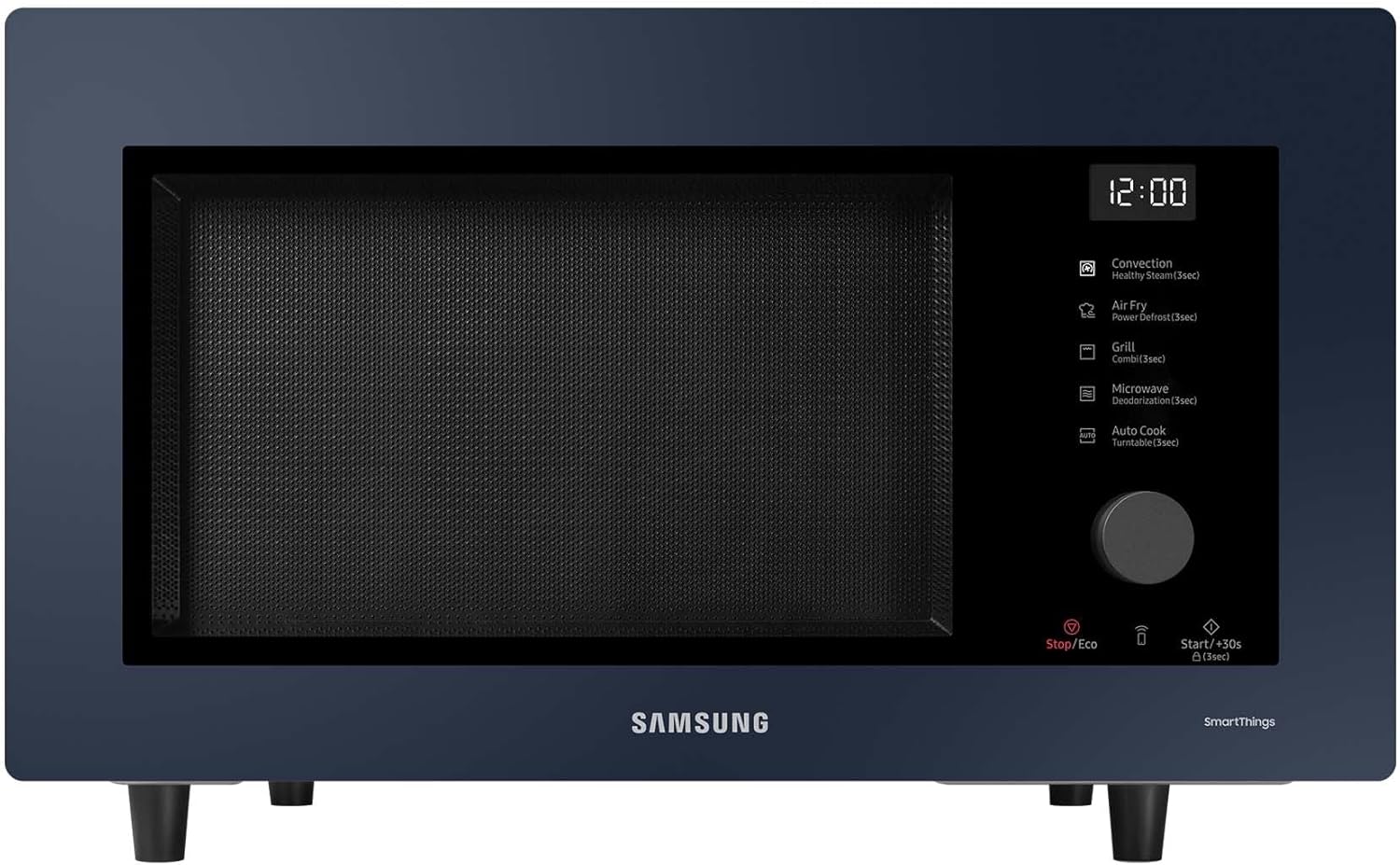 Samsung Bespoke MC32DB7746KDE1 Microwave with Grill and Hot Air, 32 L, 900 W, Smart Control, AirFry, Power Defrost, Healty Steam, Clean Navy