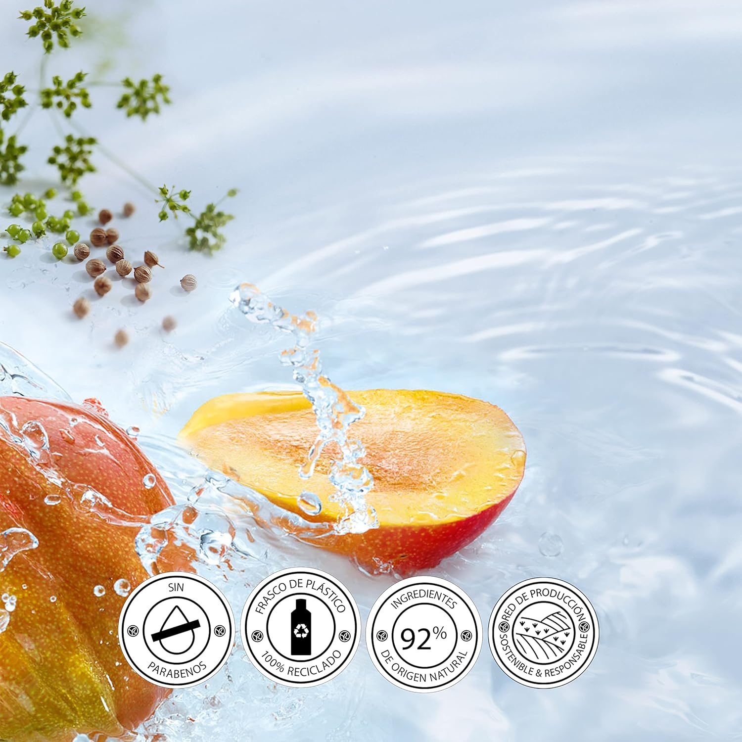 Yves Rocher LES PLAISIRS NATURE Shower Bath Mango Coriander Aroma Foam Bath & Nourishing Shower Gel 1 x Bottle 200 ml
