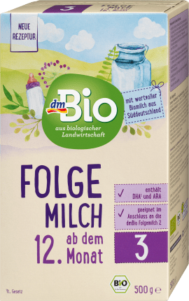 dmBio Subsequent milk 3 bio from the 12th month, 500 g
