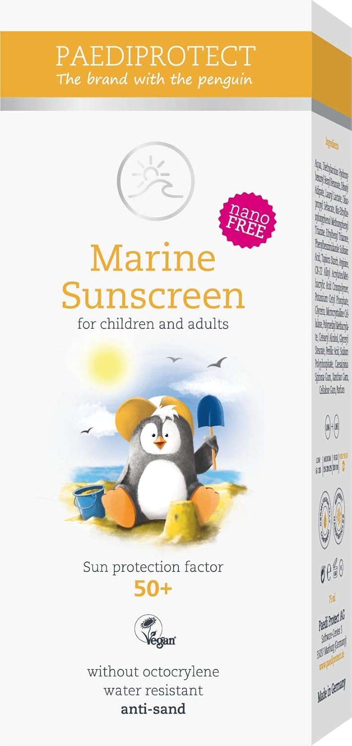 PAEDIPROTECT Marine Sun Protection for Children and Adults (75 ml) SPF 50+ (Water-Repellent, Anti-Sand, Vegan)