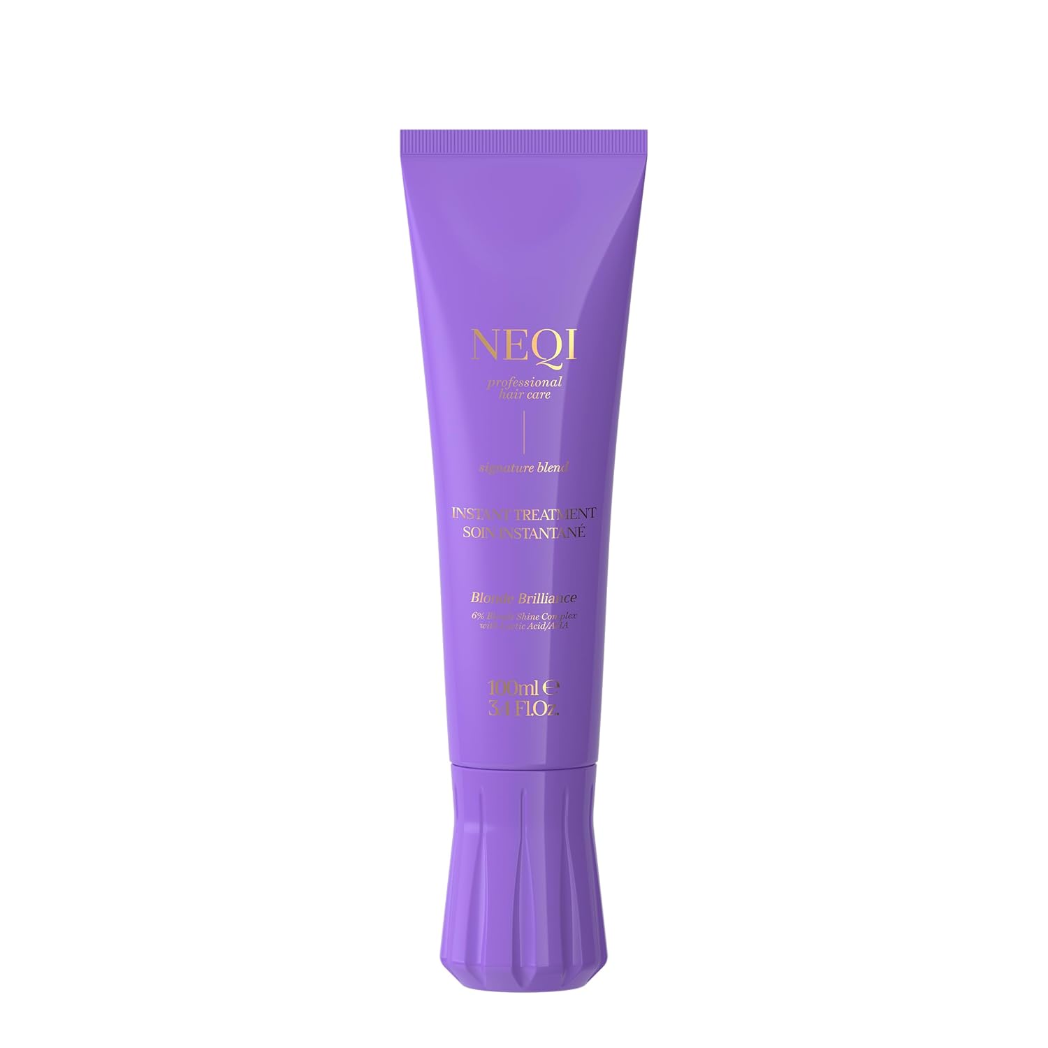 NEQI - Treatment Treasure Blonde Brilliance - 3-Minute Intensive Hair Treatment for Blonde Hair - With Blonde Shine Complex & Lactic Acid (AHA) - Hair Care for Strong Hair - Anti-Yellow Effect - 100