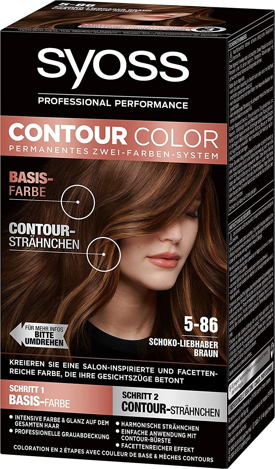 3 x Syoss Contour Color 2-Colour System 5-86 Chocolate Lovers Brown 183 ml Each