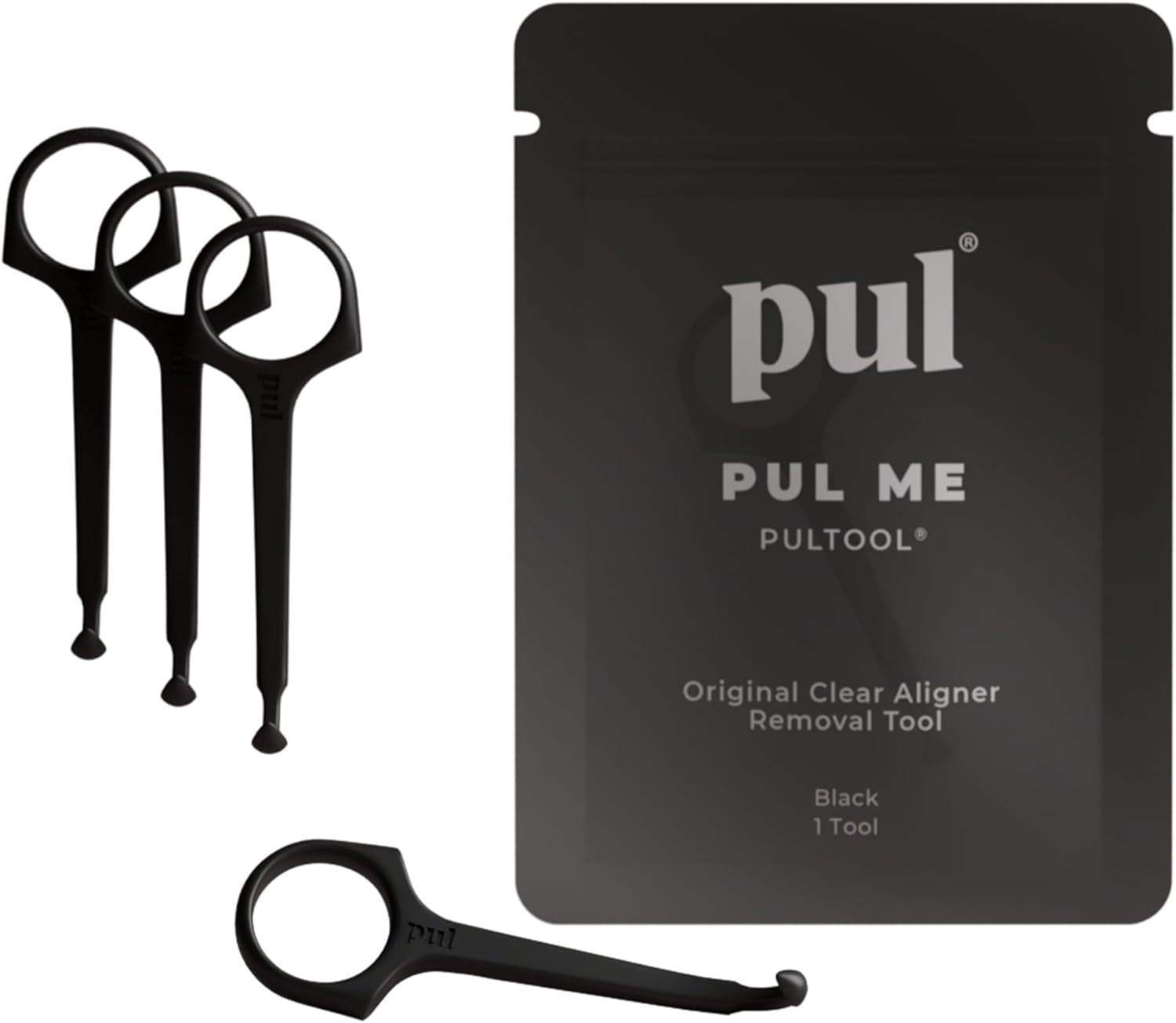 The Pultool Store PUL Aligner Removal Tool - Black | Safe and Hygienic Hook for Invisalign and Retainer | Gentle BPA Free Design for Everyday Use
