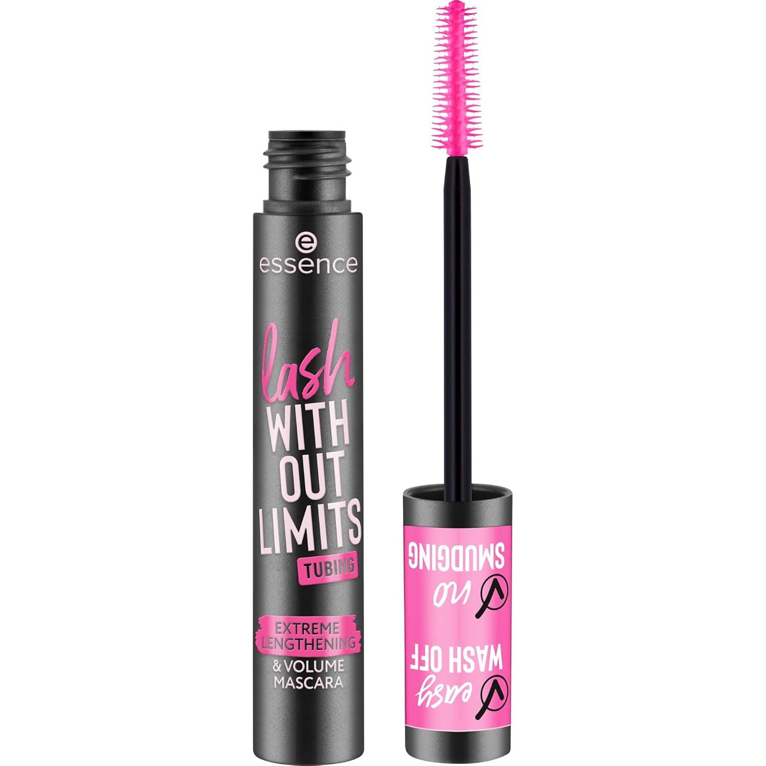 essence lash WITHOUT LIMITS TUBING Extreme Lengthening & Volume Mascara, No. 04, Black, Long-Lasting, Vegan, No Microplastic Particles, Nanoparticles Free, No Perfume, Pack of 1 (13 ml)