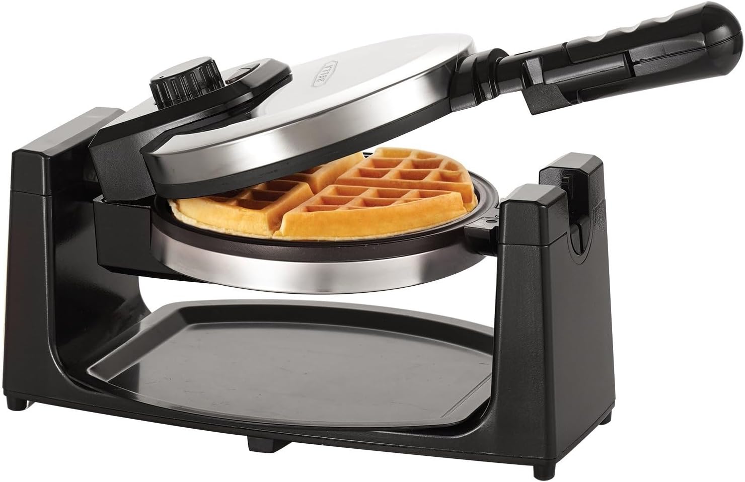bella Classic Rotating Belgian Waffle Iron with Non-Stick Plates, Removable Drip Tray, Adjustable Browning Level and Cool Handles, Stainless Steel