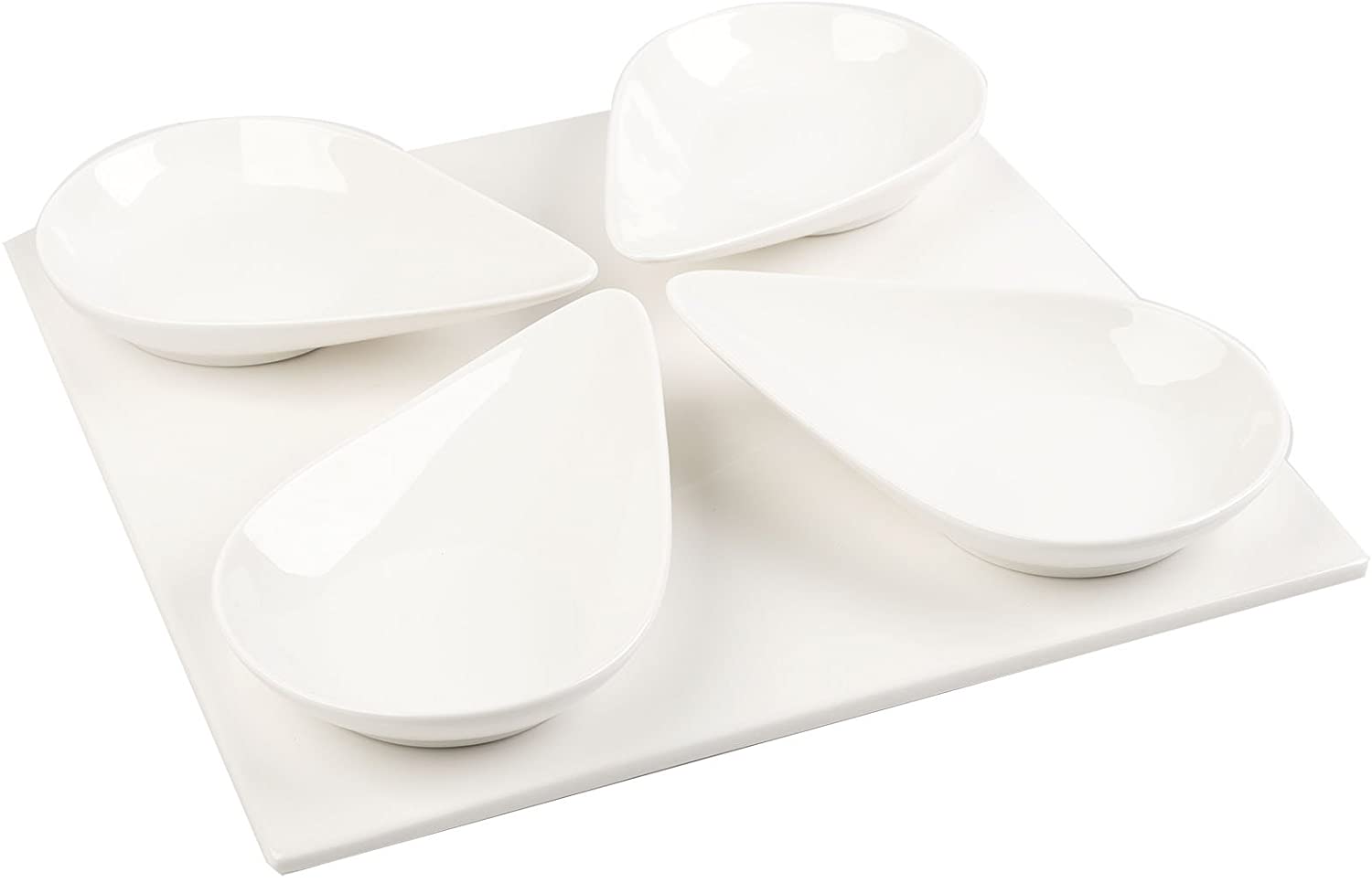 CREATIVE TOPS MIKASA, Whiteware Porcelain Spoons and Plates, 30.7 x 30.7 x 1.7 cm, Set of 4