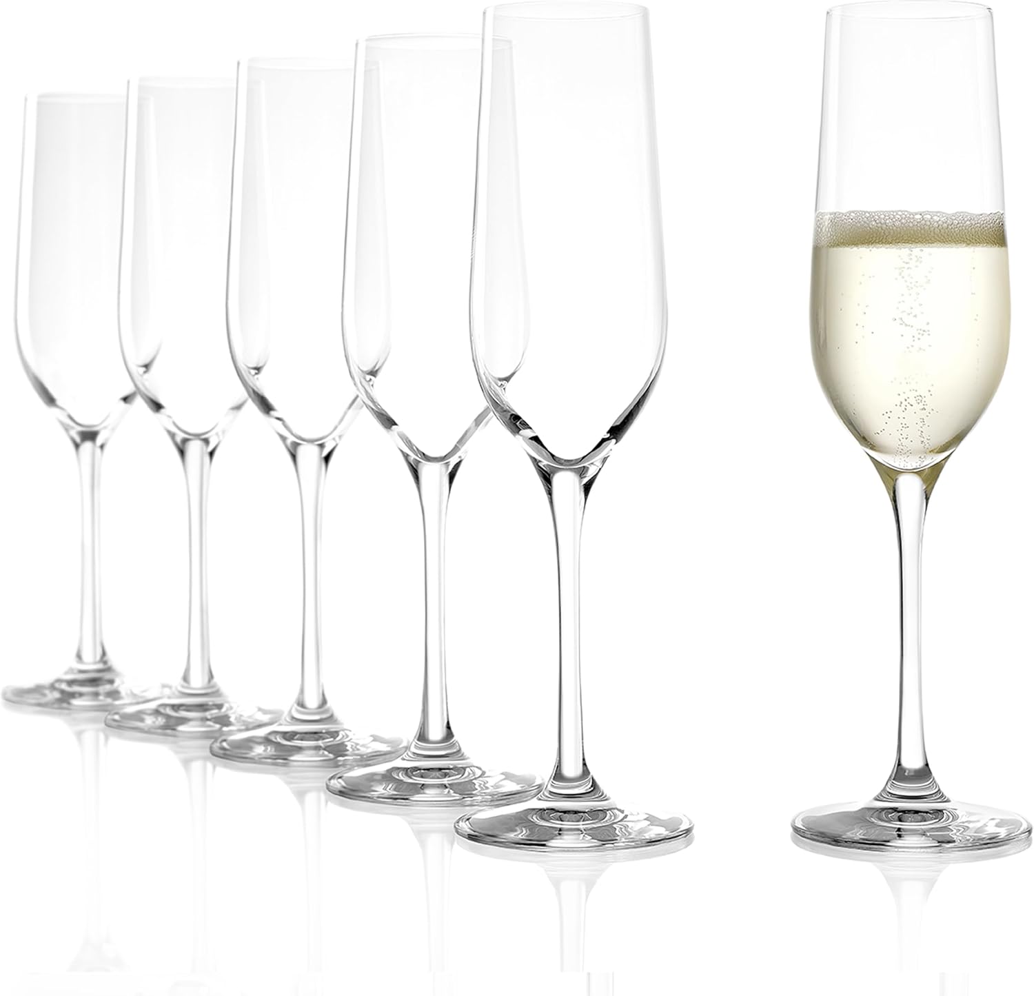 Stölzle Lausitz Classic Champagne Glasses 190 ml Set of 6, Dishwasher-safe, Elegant Design, High Quality