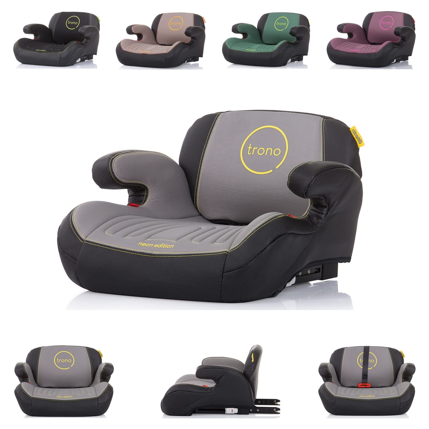 Chipolino Trono Isofix Child Booster Seat Group 3 (22-36 kg) Grey / Black