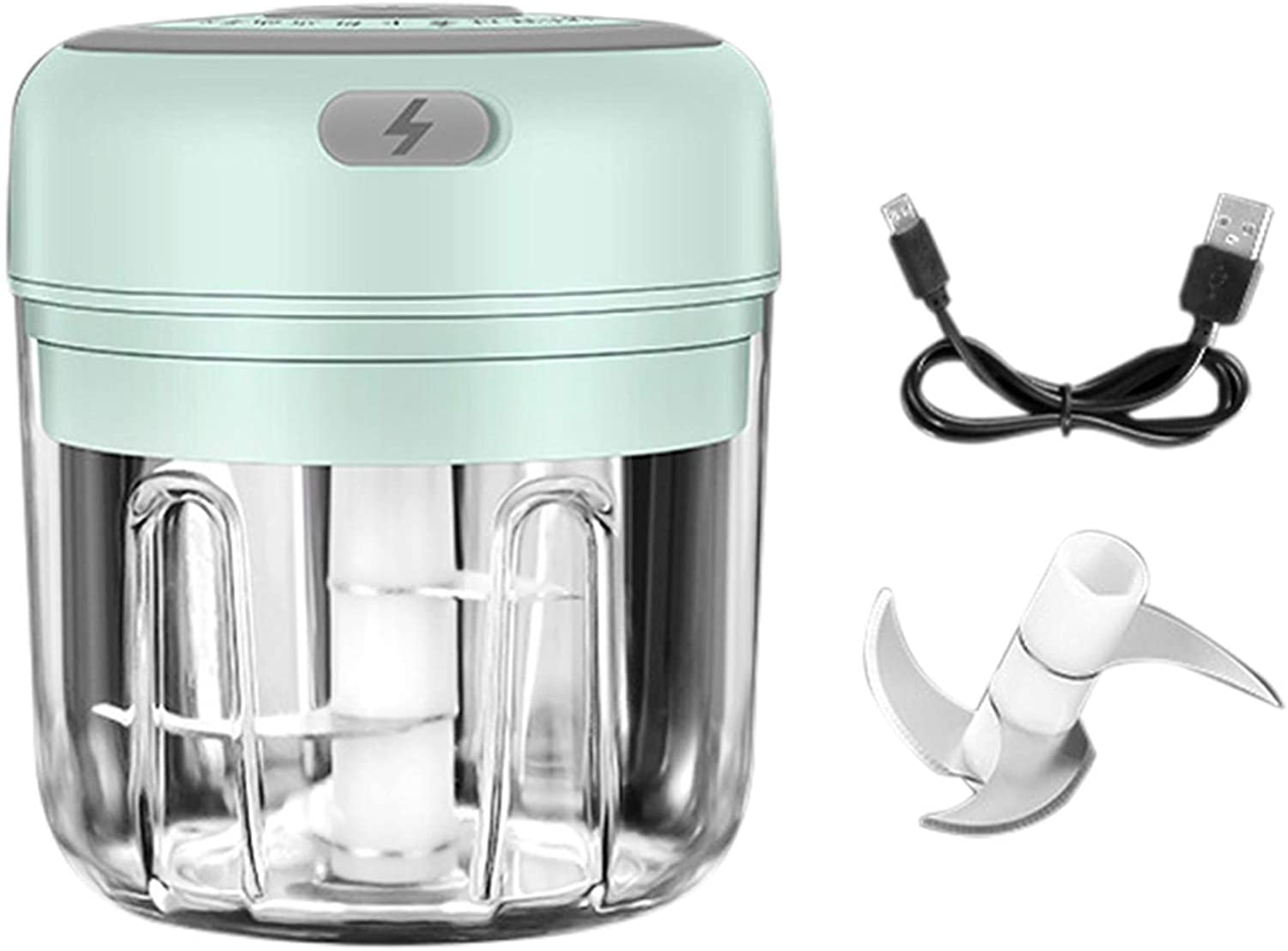 Weiying Electric Garlic Masher, Sturdy Durable Mini Chopper Chopper Garlic Press Meat Grinder Pepper Chilli Vegetables Nuts Meat Grinder Food Processor