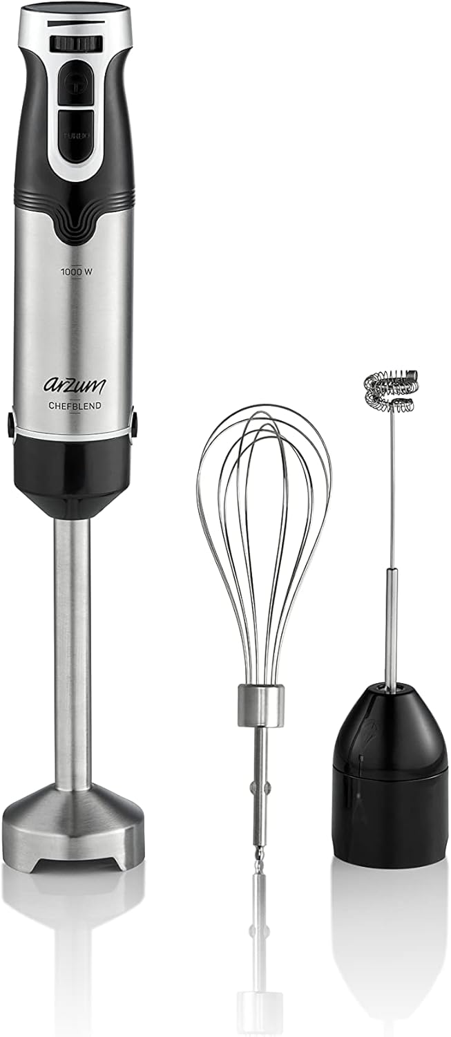 Arzum AR1160 hand blender 1000W continuous speed setting Black, INOX
