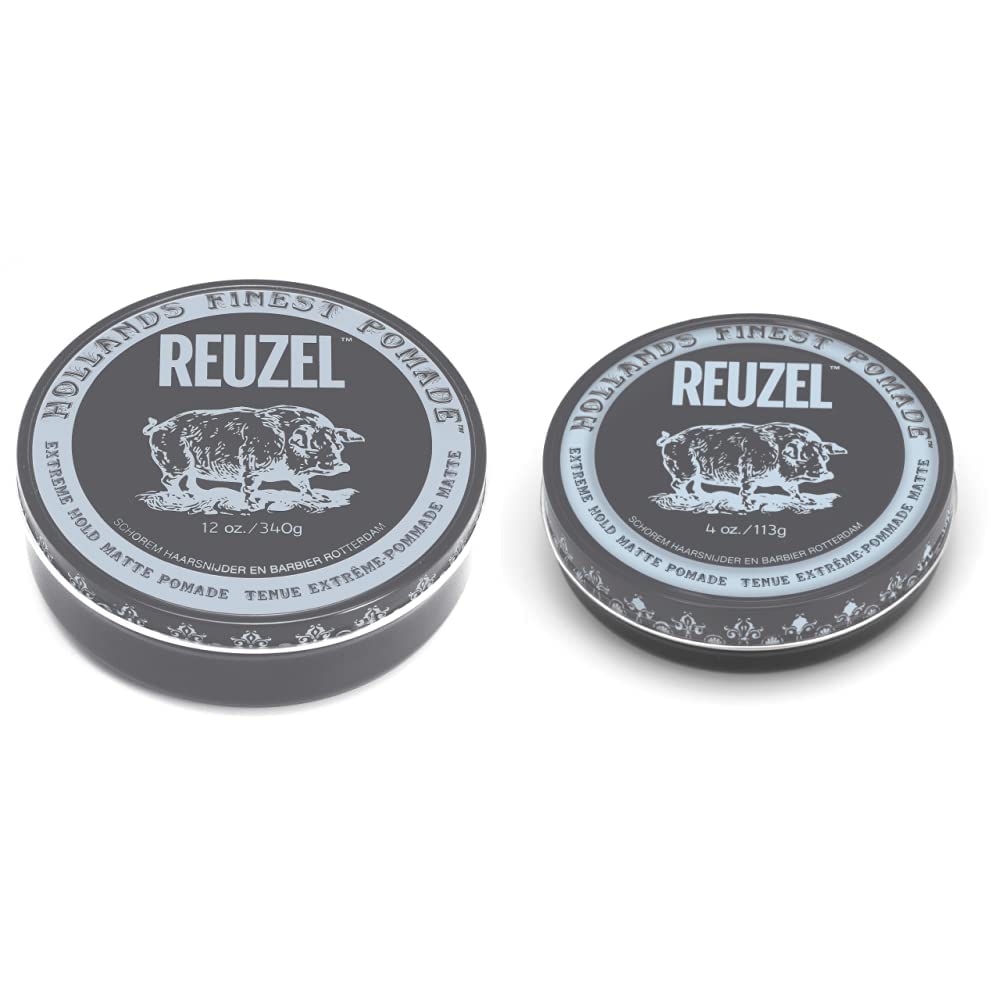Reuzel Provides our strongest hold and a matte finish This water-based formula washes out easily and won\'t leave product build up behind & extreme hold matte pomade - 1 x 113 g