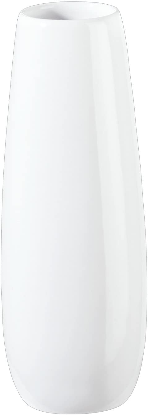 ASA Vase, White EASE D. 4.5 cm, height 18 cm, 91030005 Value set includes 2 x the above item and set of 4 EKM Living stainless steel straws