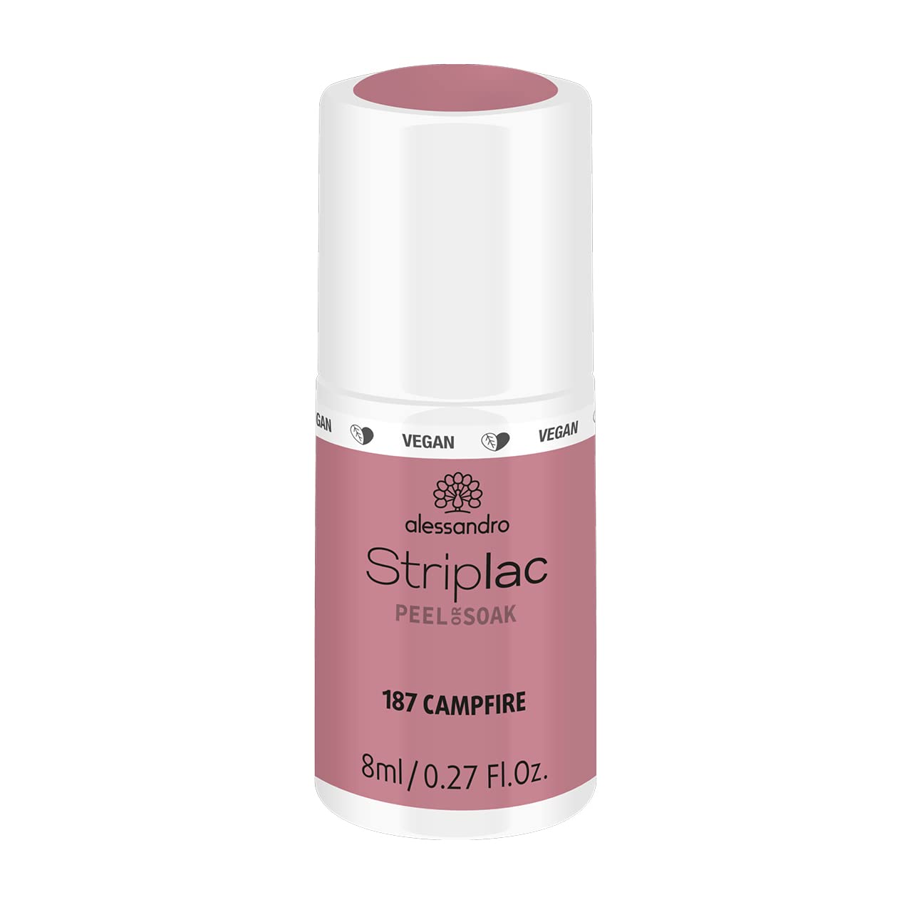 alessandro Striplac Peel or Soak Campfire - Vegan - LED Nail Polish in Pink with Delicate Shimmer - For Perfect Nails in 15 Minutes, 8 ml, ‎campfire