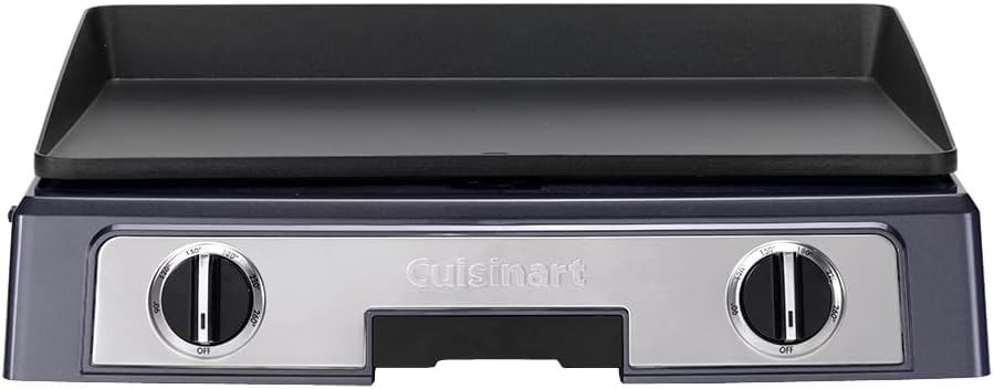 Cuisinart Hot Plate Entertaining Grill & Griddle, XL Electric Plancha Grill, Teppanyaki Grill Plate for Home, Non-Stick Removable Plate, 2-Zone Temperature Control up to 260°C