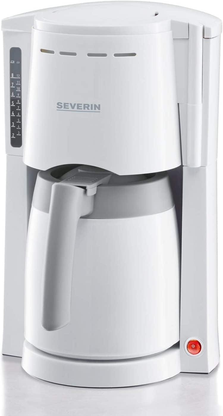SEVERIN KA 4114 Coffee Maker for Ground Filter Coffee 8 Cups with Thermal Jug White / Gray