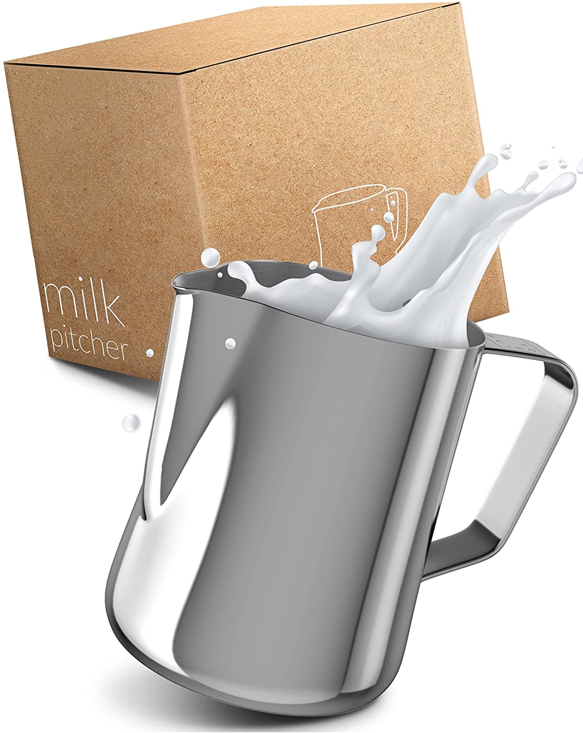 Lambda Coffee Barista Milk Jug Stainless Steel 900 ml I Classic