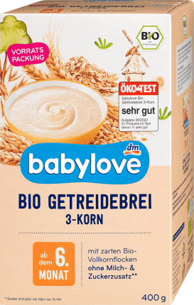 babylove Cereal porridge Organic 3-grain from the 6th month, 400 g