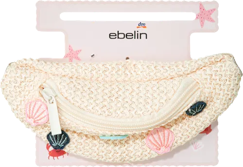 ebelin Raffia fanny pack with shells, 1 pc.