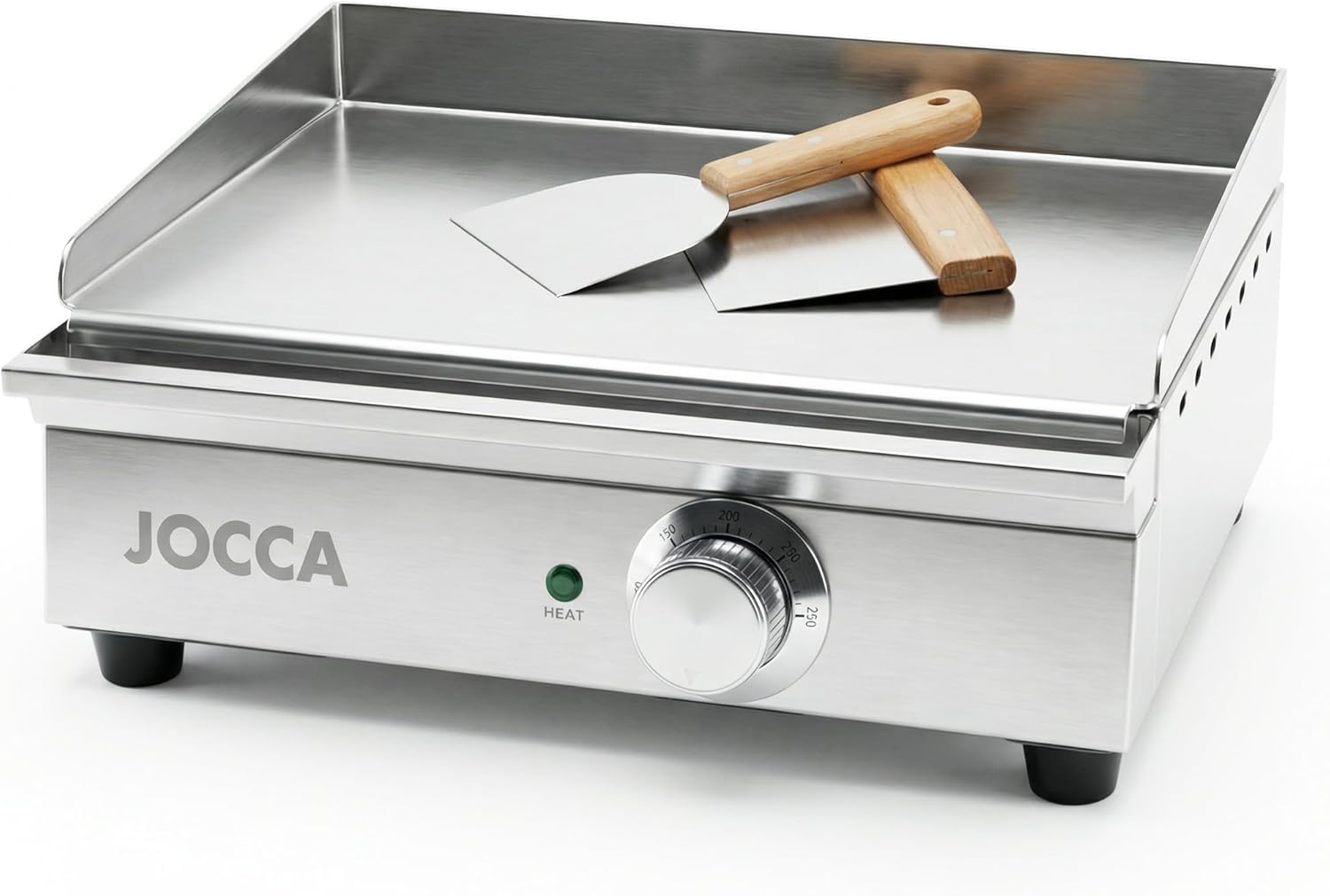 Jocca Teppanyaki Professional Electric Grill Plate 39.6 x 26 cm Stainless Steel Surface Temperature Control 50-300°C