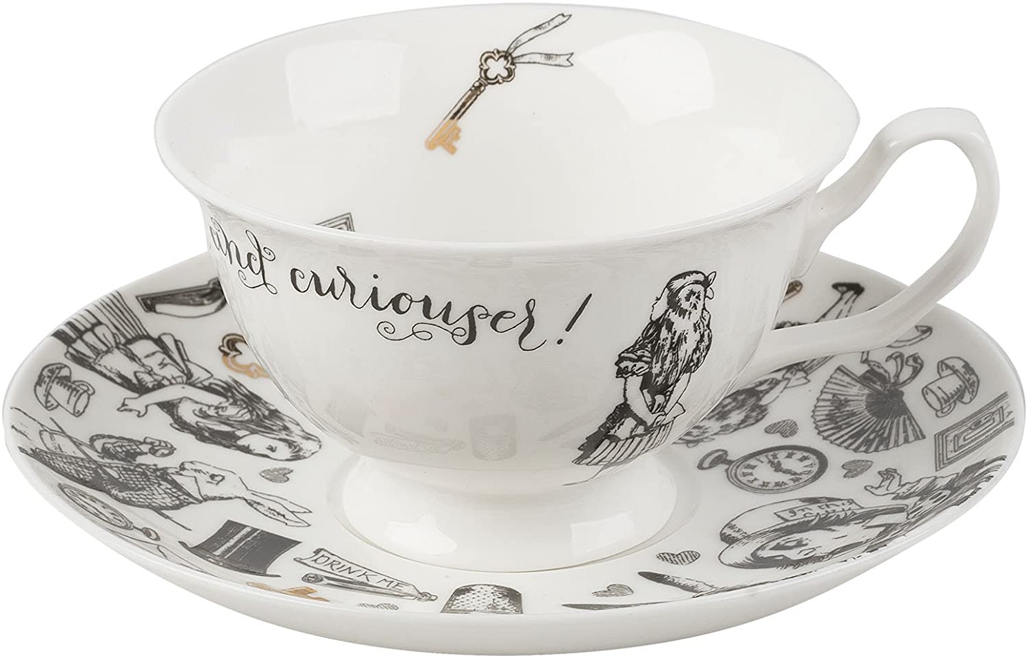 CREATIVE TOPS V&A Alice in Wonderland Mug and Saucer 210 ml (7 fl oz)