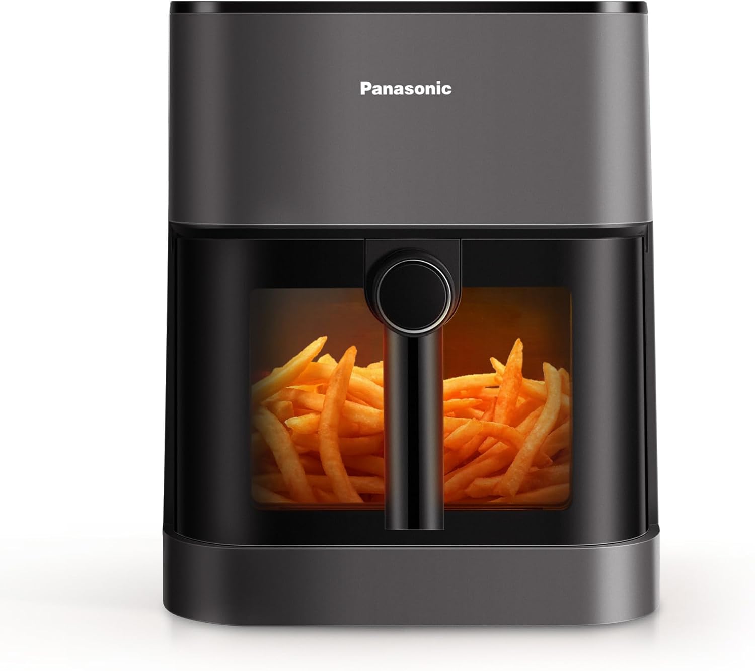Panasonic NF-CC500SXE Air Fryer with Viewing Window, 5L, 80-200°C, ETM Award 2024, Digital Timer & LCD Display, Gentle Steam Addition, 11 Presets, Easy Cleaning, Matte Gray