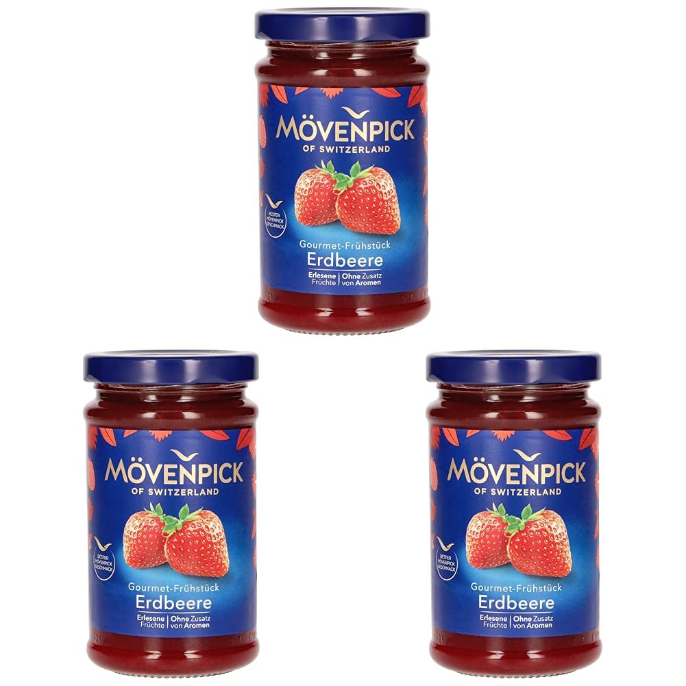 Mövenpick Gourmet Breakfast Strawberry Fruit Spread 250g (Pack of 3)