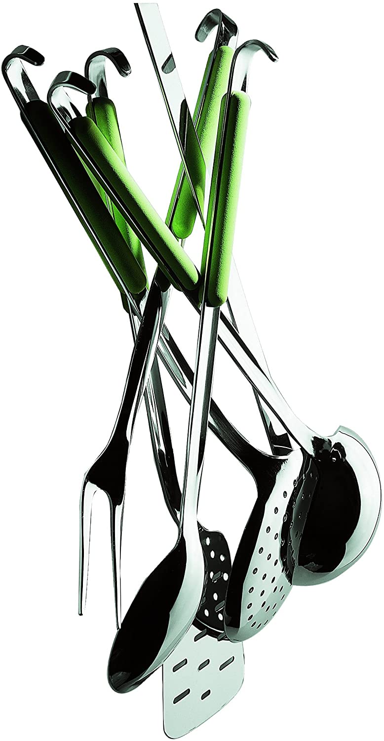 Mepra Stainless Steel Due Sparkling Wine Cooler, Fantasia, with hook, Set of 6, Acid Green