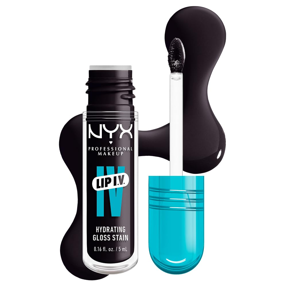 NYX Professional Makeup Moisturizing Lip Gloss and Lip Stain, Up to 12 Hours Care, Lip IV Hydrating Gloss Stain, Grape Gushin\'