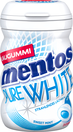 Mentos Chewing gum, pure white, sweet mint sugar -free (35 pieces), 70 g