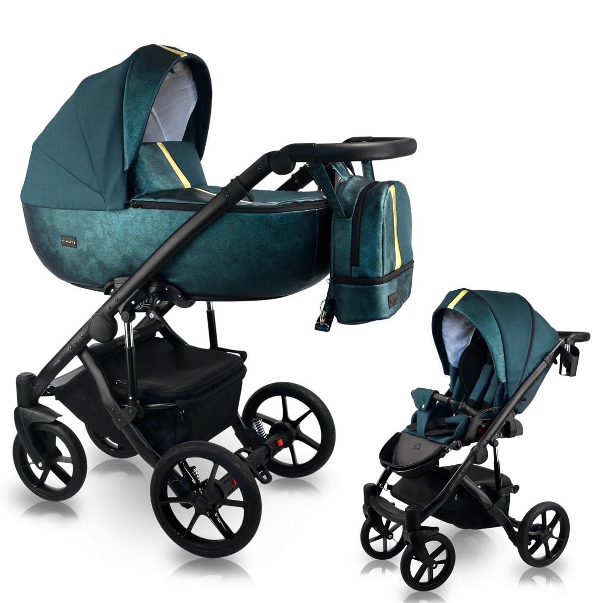SaintBaby Royal Green AI19 2-in-1 Pushchair Car Seat and Isofix Selection 8 Colours without Baby Car Seat